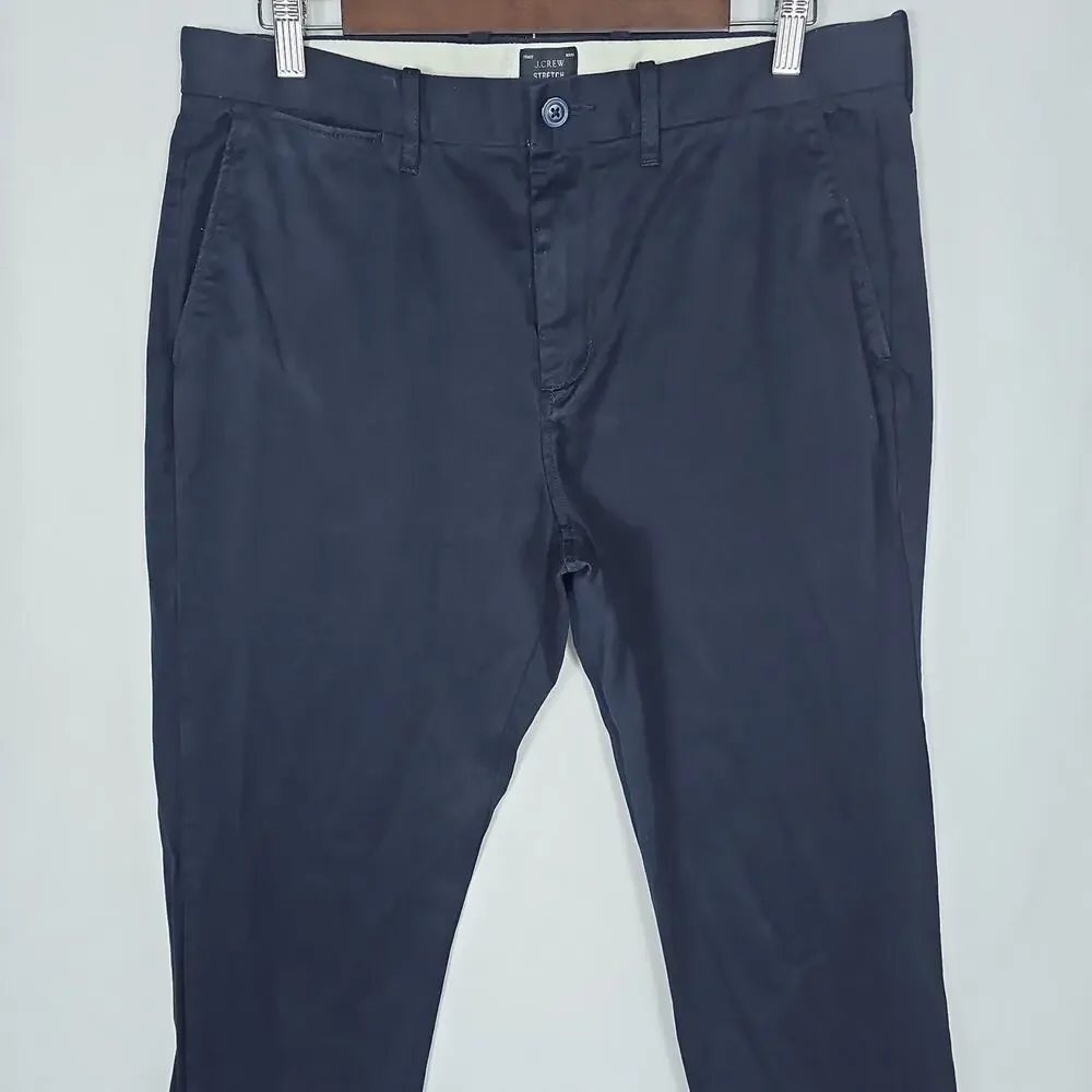 J Crew Chino Men 770 Straight Fit Stretch Black Dark Wash 33x32